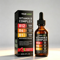 Acentiallabs 60ml Liquide Oral Vitamine B12 B6 Méthylcobalamine Complexe B Gouttes Énergie Cerveau Cœur & Soutien Immunitaire Adulte