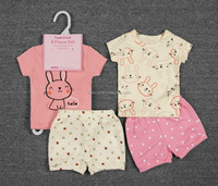 Ensemble de vêtements pour tout-petits Tedmimak, été, unisexe, 6 mois, 4 pièces, coton respirant, confortable, décontracté, imprimé animal, manches courtes