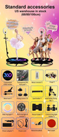 Plateforme rotative automatique pour cabine photo 360° de 80-100 cm avec anneau lumineux RGB, télécommande et flight case pour 5-6 personnes – Expédition depuis l'entrepôt américain