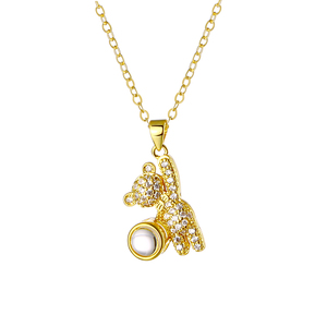 <span class=keywords><strong>Collier</strong></span> photo personnalisé avec projection d'ours en peluche, cadeau de Noël au design unique en zircon pour copines et sœurs - Product Image 6