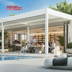 Gazebo de Aleación de Aluminio con Diseño de Rayos de Atardecer Dorados, Ideal para Villas, Reuniones de Amigos, Encuentros Casuales, Pérgola - Product Image 1