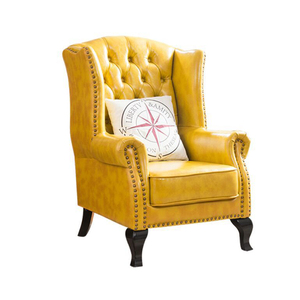 Cánh Tay Đóng Đinh Pu Da Chesterfield Cao Cánh Trở Lại Tuyên Bố Ghế Màu Xanh Lá Cây Cổ Điển Da Nút Tufted Sofa Tay Ghế - Product Image 2