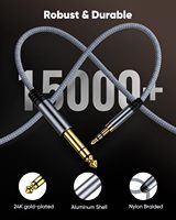 Câble audio stéréo TRS mâle 3,5 mm (1/4 po) vers jack mâle 3,5 mm (1/8 po) de 1 m, 2 m, 3 m pour amplificateur, haut-parleur, guitare, mixeur, home cinéma