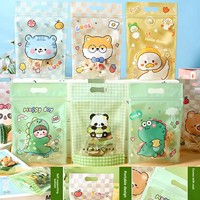 Sacs à fermeture éclair transparents personnalisés en forme de canard de dessin animé pour enfants, emballages de collations, bonbons et biscuits, pochettes cadeaux verticales avec trou pour poignée