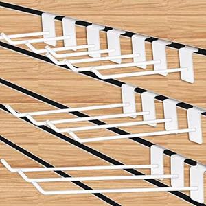 Crochets muraux en métal robuste à fil simple, noirs et blancs, pour présentoirs de magasins de détail et supermarchés - Product Image 5