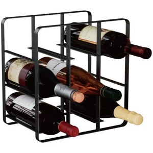 Luxury wine rack/display shelf with diamond-shaped compartments for home use, slanted placement of wine bottles for storage. - Product Image 1