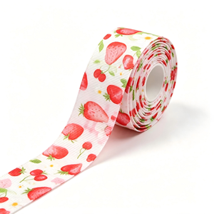 โรงงานขายส่งริบบิ้น GRACE RIBBON ริบบิ้นซาตินทอสองหน้า ทนต่อการหดตัว ปรับแต่งความกว้างได้ พิมพ์ลายฟอยล์ทอง ริบบิ้น 100% - Product Image 1