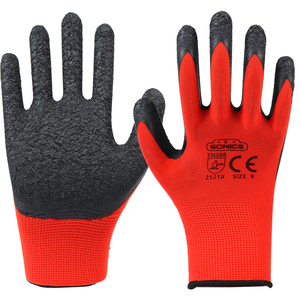Gants de travail antistatiques et antidérapants SONICE, nouvelle sortie, 13g, revêtement en <span class=keywords><strong>latex</strong></span> rouge gaufré pour une meilleure adhérence, pour la sécurité des travaux mécaniques - Product Image 1