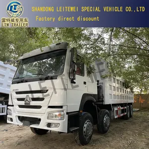 HOWO جهة ثانية سيارة 10 12 عجلة Euro2 Euro3 قلابة الصينية 375HP 420HP قلابة 6X4 8X4 تستخدم شاحنات تفريغ في جنوب أفريقيا