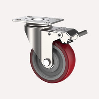 Roulettes marron de 4 pouces, roues pivotantes industrielles de 5 pouces, poulies fixes de 3 pouces, roulettes robustes pour meubles, modèle CC-ZXZHSZ001