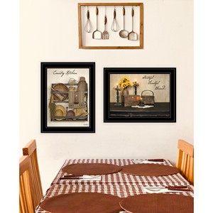 HMS Set di due stampe con cornice nera grata e benedetta arte della parete della cucina - Product Image 4
