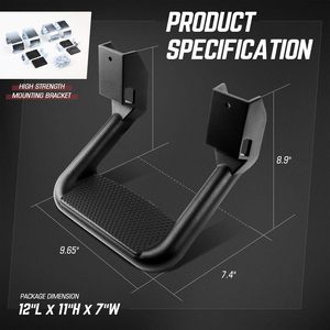 บันไดข้างอลูมิเนียมสำหรับรถออฟโรด สีดำ แบบวงแหวน กันลื่น สำหรับรถกระบะและรถ SUV อุปกรณ์เสริม 4x4 - Product Image 2