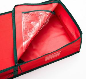 Conteneurs de rangement pour accessoires de décoration de Noël de grande capacité, sac de rangement pour papier d'emballage avec poches intérieures - Product Image 3