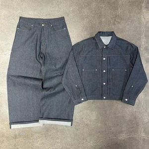 Chaquetas Casuales de Mezclilla Japonesa Cruda Personalizadas para Hombre, Chaqueta Holgada y Cómoda con Botones, Ropa de Diseñador, Chaqueta de Trabajo Urbana - Product Image 1