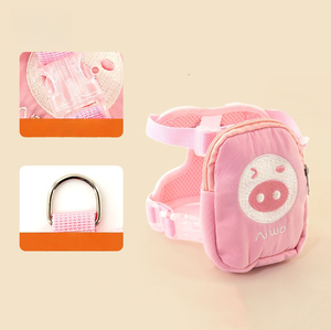 สายรัดอกสุนัขแบบตาข่ายนุ่มปรับได้พร้อมกระเป๋า รูปแบบ H และลายหมู สำหรับสัตว์เลี้ยงขนาดเล็กและขนาดกลาง - Product Image 4