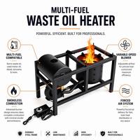 Chauffage à Huile Usagée avec Souffleur à Vitesse Variable, Sans Fumée, à Air Forcé, Flamme Réglable, pour Cuisson et Chauffage Intérieur/Extérieur