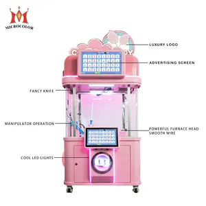 2023 Latest Full Automatic Cleaning Cotton Candy Machine Candy Floss Vending Machine High Efficiency Electric Cotton Provided