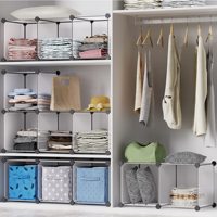 Armoire modulaire Magic Panel, meuble de rangement multifonctionnel à grille pour vêtements, étagère autoportante pour chambre et dortoir