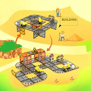 हॉट सेलिंग बिल्डिंग इलेक्ट्रिक ट्रैक वाहन शहरी यातायात दृश्य रंगीन खिड़कियां बच्चों के शैक्षिक खिलौने - Product Image 5