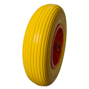 彩色 400-8 非充气实心 PU 泡沫花园手推车车轮，带塑料轮圈 - Product Image 5