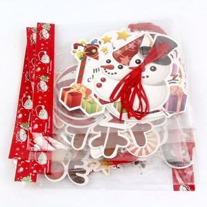 Décorations de Noël pour fête du Nouvel An : Bannière en papier avec Père Noël, Bonhomme de neige, Élan et motif de dessin animé, Fournitures de Noël Joyeux Noël - Product Image 4