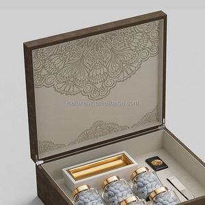 Caja de Perfume de Madera y Cuero de Lujo Personalizada de Fábrica, Caja de Regalo de Perfume de Madera <span class=keywords><strong>MDF</strong></span>, Caja de Embalaje de Perfume Oud con Tapa - Product Image 3
