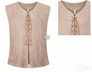 Nuovo Gilet da Uomo Medievale Rinascimentale Pirata Gotico Steampunk, Top Senza Maniche per Halloween, Cosplay, <span class=keywords><strong>Moda</strong></span> Maschile - Product Image 5