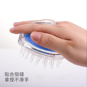 Cepillo de masaje para el cuero cabelludo, peine de silicona azul de plástico para el cuidado del cabello en el baño - Product Image 1