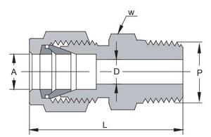 Nam ống phù hợp nữ ống nối thép không gỉ nam nối nam NPT nén để NPT Adapter SS ống nối - Product Image 5