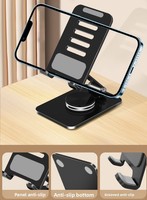 Nouveau support de téléphone portable et tablette multifonctionnel en métal, support de bureau avec rotation à 360 degrés pour téléphones mobiles