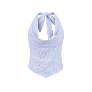 เสื้อแขนกุดและเดรสสายคล้องคอเปิดหลังประดับด้วยลูกปัดแฟชั่นลำลอง - Product Image 2