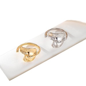 European Style Cross Open <b>Adjustable</b> <b>Ring</b> Silver Gold Geometric Polka Dots Pave Setting Unisex Jewelry Gift - Product Image 5