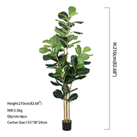 Grande plante artificielle nordique en pot, figuier à feuilles de violon, décoration intérieure pour salon, fausse verdure bonsai pour aménagement paysager