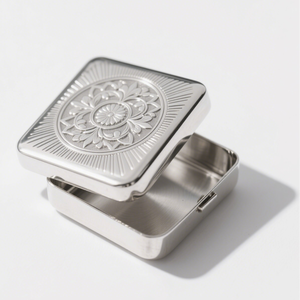 Boîte en fer blanc personnalisée résistante aux enfants CR Conteneur d'emballage en métal avec couvercle à charnière Petite boîte de rangement rectangulaire pour bonbons aux herbes - Product Image 3