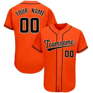 Diseñe su propio jersey de béisbol con botones completos de poliéster unisex, bordado y sublimación, camisetas de estilo uniforme de softbol impresas - Product Image 6
