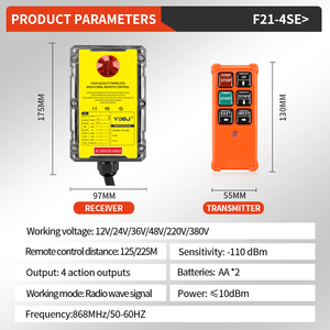 รีโมทคอนโทรลกันน้ำสำหรับยกท้ายรถบรรทุก F21-4SE รีโมทไร้สายสำหรับควบคุมเครนอุตสาหกรรม รีโมทไร้สาย - Product Image 4