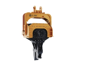 מנוע משאבת פטיש רטט מותקן על מחפר ANTENG V-550 להתקנת כלונסאות במחסום גלים להרחבת נמל, הידראולי לחלוטין - Product Image 2