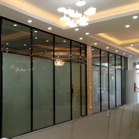Wooden Veneer Wall with Door Modular Office Partition Room Divider Wall System for Commercial Office Space Division with Shutter