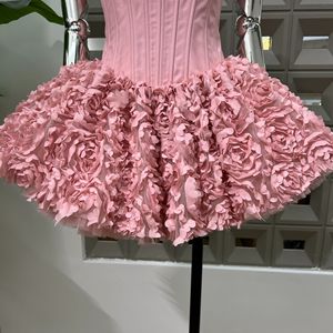 ZHEZHE Boutique di Moda, Abito Sexy da Festa a Tubino, Linea A, <span class=keywords><strong>Mini</strong></span> Abito a Palloncino, Abbigliamento Estivo, Elegante Abito Senza Maniche con Fiori 3D per Donne - Product Image 4