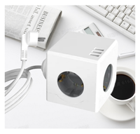Toma de corriente universal EU Cube con protección contra sobretensiones Múltiples salidas con 3 puertos de carga USB Regleta de alimentación extendida inteligente