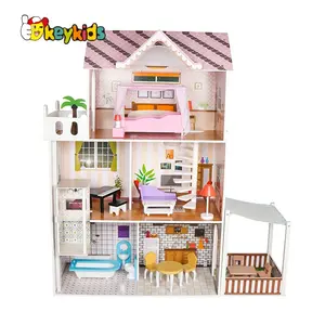 Mainan Anak Baru Dirilis Rumah Boneka Mewah Kayu dengan Lift W06A412