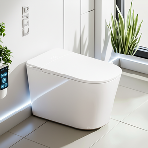 Bidet électrique moderne une pièce intelligent commode automatique en céramique WC Intelligent siège chauffage télécommande carré S-Trap - Product Image 1