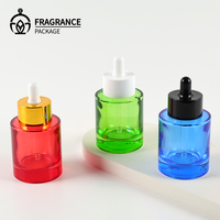 Envase Profesional Personalizado de Lujo para Suero Facial de 15, 30, 60 y 120 ml, Botella Redonda de Vidrio con Gotero para Aceites Esenciales