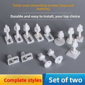 Viti di fissaggio per <span class=keywords><strong>copriwater</strong></span> a sgancio rapido, superiori e inferiori, in plastica e gomma, con foro regolabile - Product Image 5