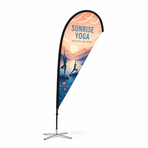 Bandera Gota Personalizada de Poliéster de Doble Cara y Base de Agua para Concesionarios y <span class=keywords><strong>Eventos</strong></span>, Impresión de Logotipo OEM - Product Image 5