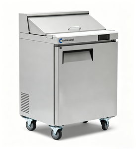 Mesa de Preparación Refrigerada Comercial Portátil, de Una Puerta, Enfriada por Aire, de Acero Inoxidable 304, Sin <span class=keywords><strong>Escarcha</strong></span>, con Control Digital, para Barra de Ensaladas - Product Image 2