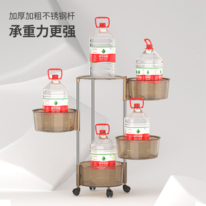 4-Tier Detachable Black Eco-Friendly Plastic Kitchen <strong>Rack</strong> Rotating Basket Cart Wheels <strong>Veggies</strong> Fruits Storage - Product Image 4