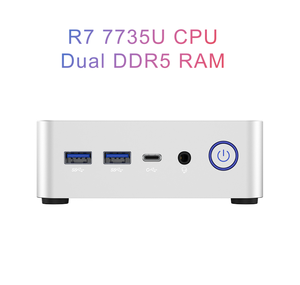 كمبيوتر مكتبي صغير من AMD مع معالج R7 7735U وذاكرة SSD بسعات 128 جيجابايت و256 جيجابايت و512 جيجابايت و1 تيرابايت، يعمل بنظام ويندوز 11 ولينكس وأوبونتو، متوفر مباشرة من المصنع - Product Image 1