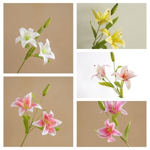 ดอกลิลลี่ประดิษฐ์ CallaFloral สีขาวชมพู ทำจาก PVC สำหรับตกแต่งงานแต่งงานในร่ม งานฝีมือ พิมพ์ลาย 3 มิติ แบบช่อดอกไม้ - Product Image 3