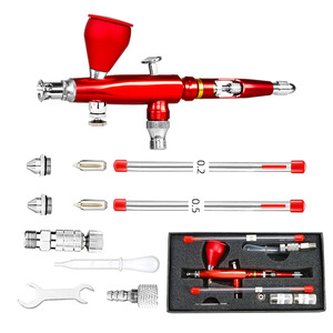 Aérographe M180 0,2-0,5 mm à double action et alimentation par gravité pour travaux artistiques et modélisme, portable avec réglages de vitesse ajustables - Product Image 3